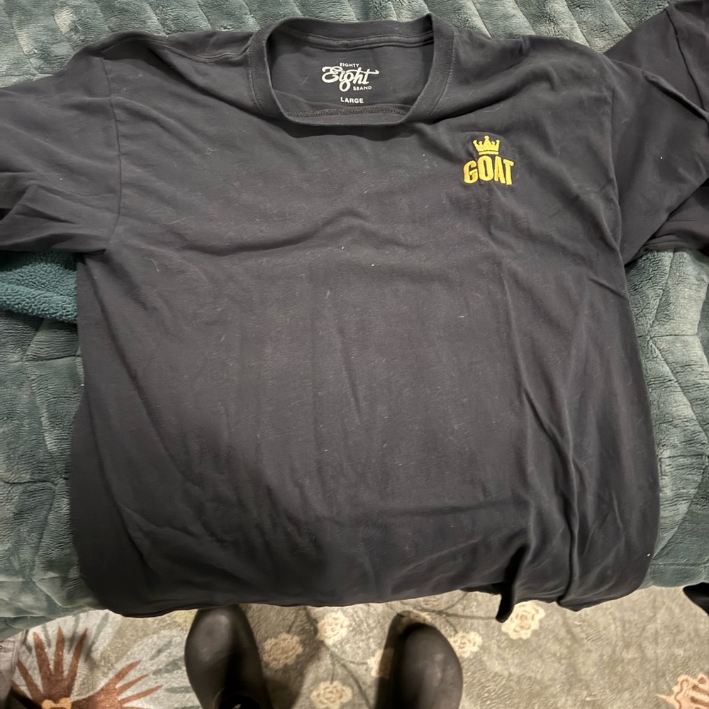 Black GOAT Logo Tee with Yellow Chest Accent